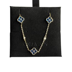 Delicate Floral Chain Bracelet 14K Gold Plated over 925 Sterling Silver